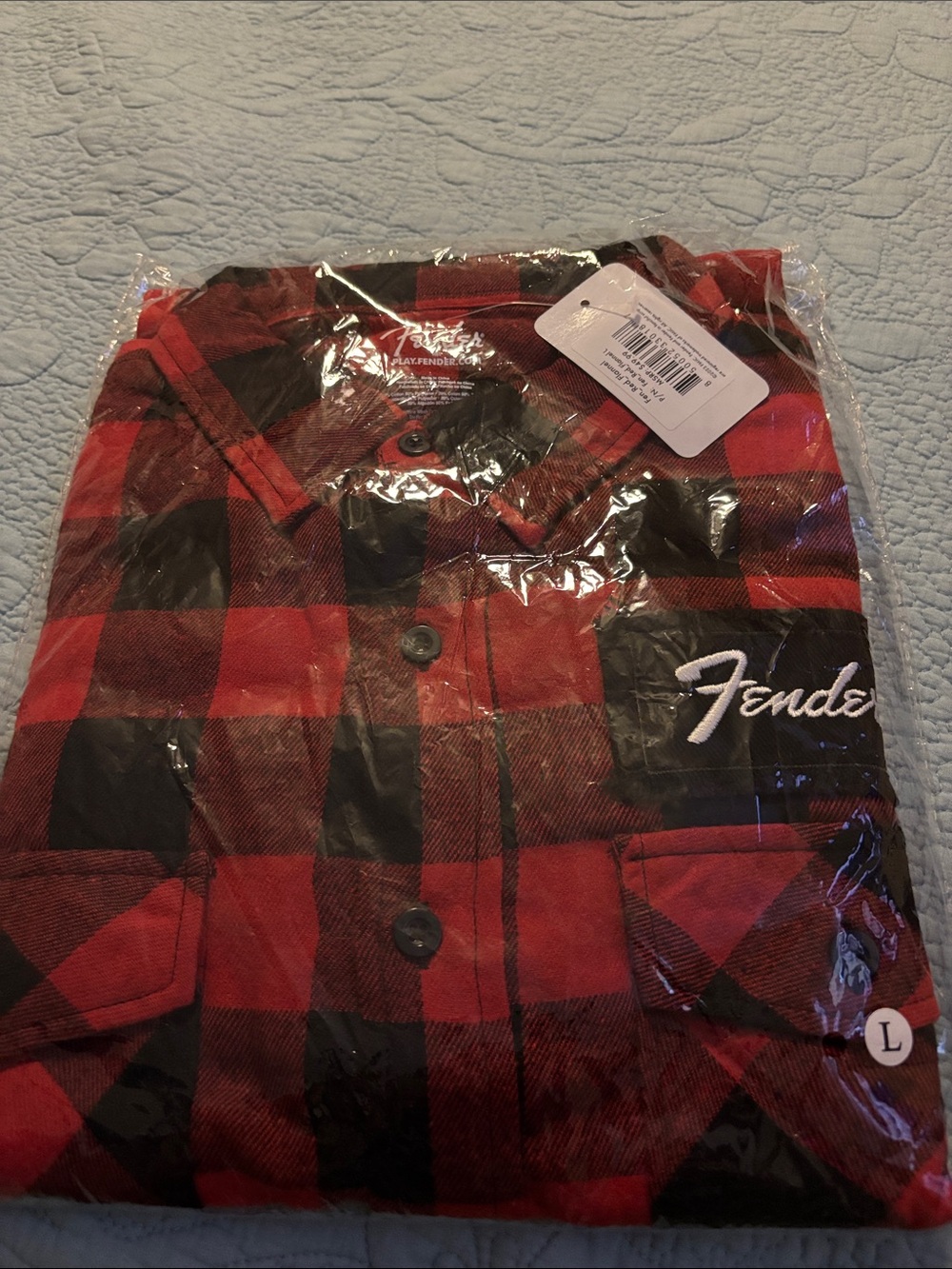 Fender Red and Black Plaid Flannel Shirt. New in bag. MSRP: $49.99